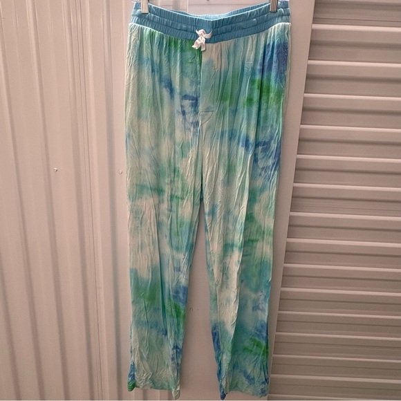 Little Sleepies Pajama Pants-2 pair Womens-LARGE Tidepool and Purple Watercolor - Picture 5 of 14